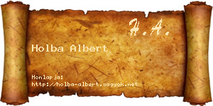 Holba Albert névjegykártya