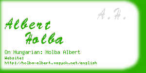 albert holba business card